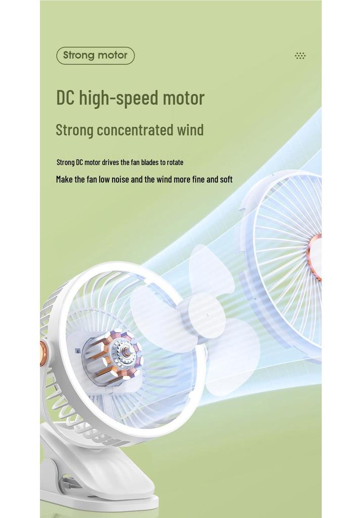 Portable Clip-On Fan and Night Light for Dorms, Bedrooms, and Offices - F70