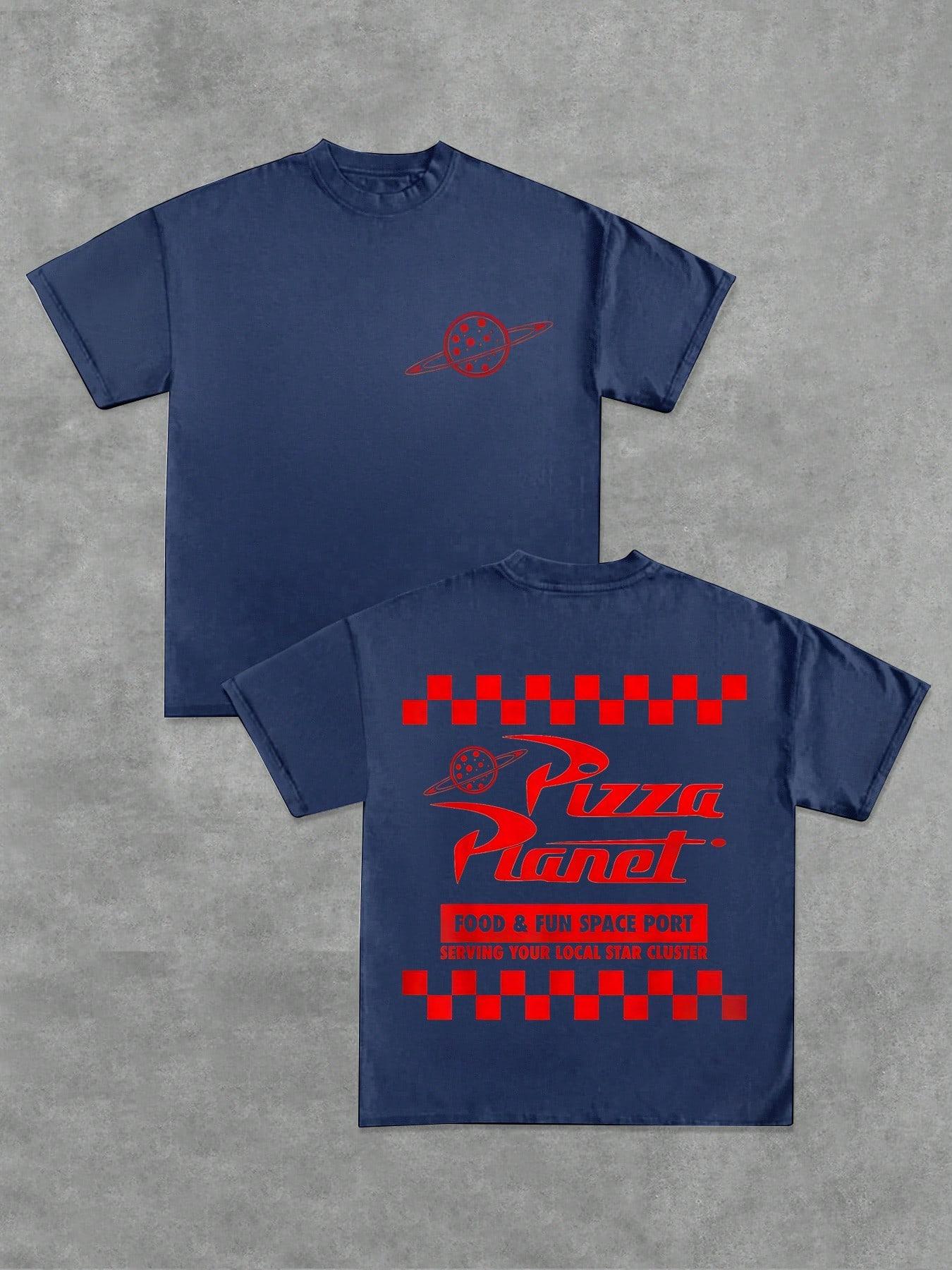 

Мужская футболка 2025 Pizza Planet Уличный стиль Хип-хоп футболка Удобный Дышащий хлопок Круглый вырез Короткий рукав 4XL