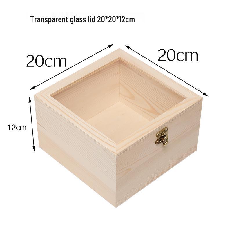 In-Stock Wooden Box with Glass Lid: Transparent Insect Display, Mining Ore, & Children's Gift Box