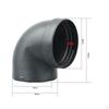 Auspuffrohr Winkelverbinder 60mm Professionell Ersetzend Hitzebeständig Schwarz Luftheizung