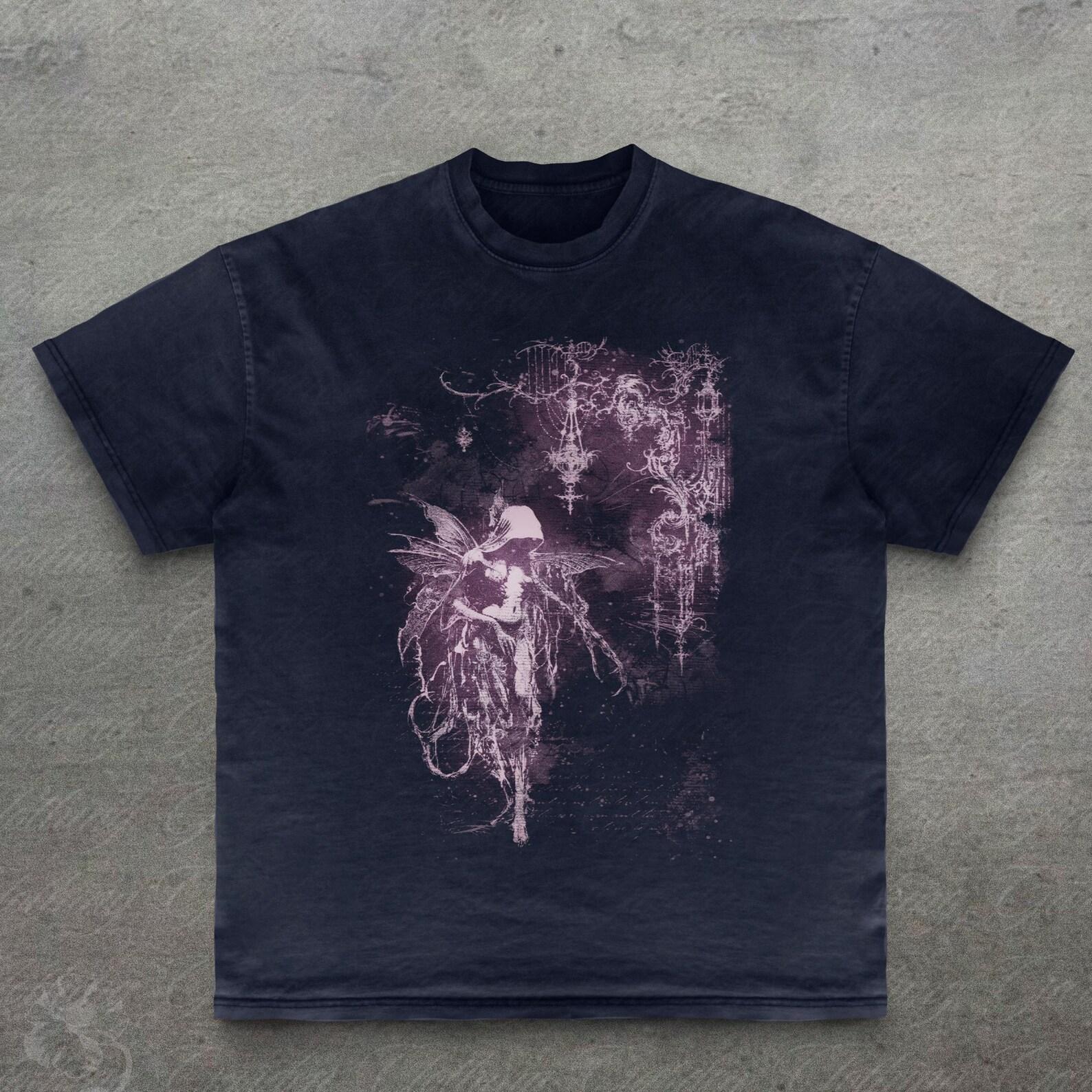 Cybersigilism Graphic T-Shirt, Gothic Art Shirt Vintage Style, Unisex Dark Academia Clothing, Cute Grunge Top, 2000s Y2k graphic tee L