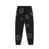 Completo Felpa con Cappuccio e Jogger Unisex Oversize con Stampa Floreale Fodera Calda in Pile Streetwear Invernale