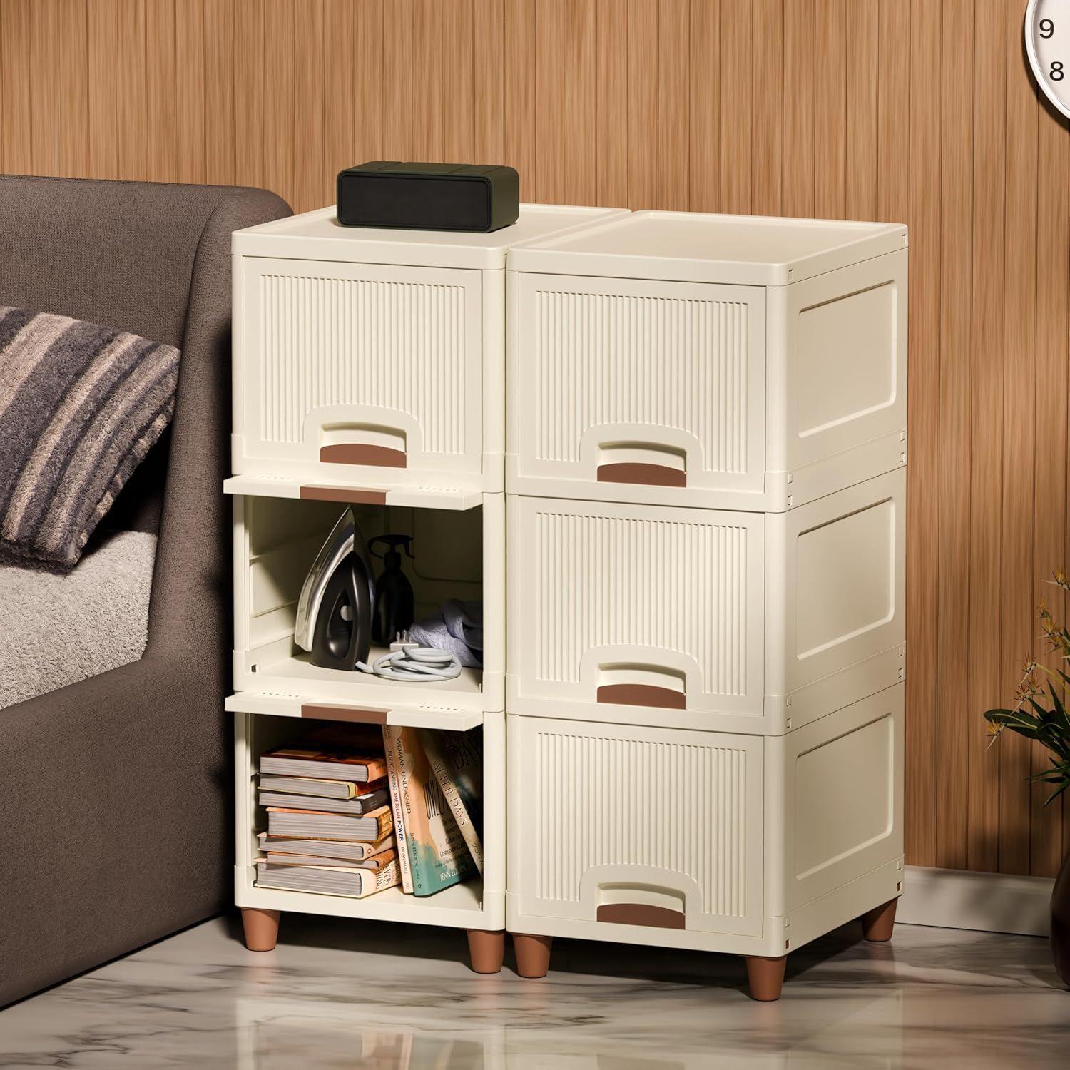 

Многоцелевой органайзер | Модульный ящик для хранения одежды, кухни, спальни и гостиной | Штабелируемая стойка, шкаф для экономии места 6 предметов