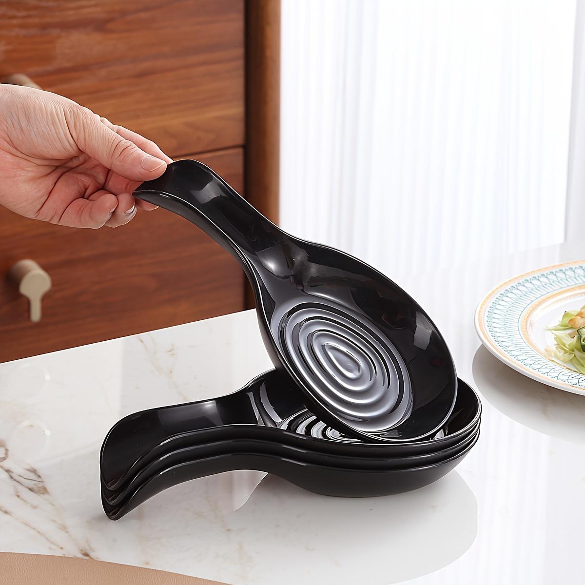 [Набор прочных подставок для ложек] Прочный желтый набор подставок для кухонных ложек - Стильная пластиковая подставка для вращающихся кухонных принадлежностей, безопасный кухонный аксессуар для плиты и столешницы 1pc чёрный