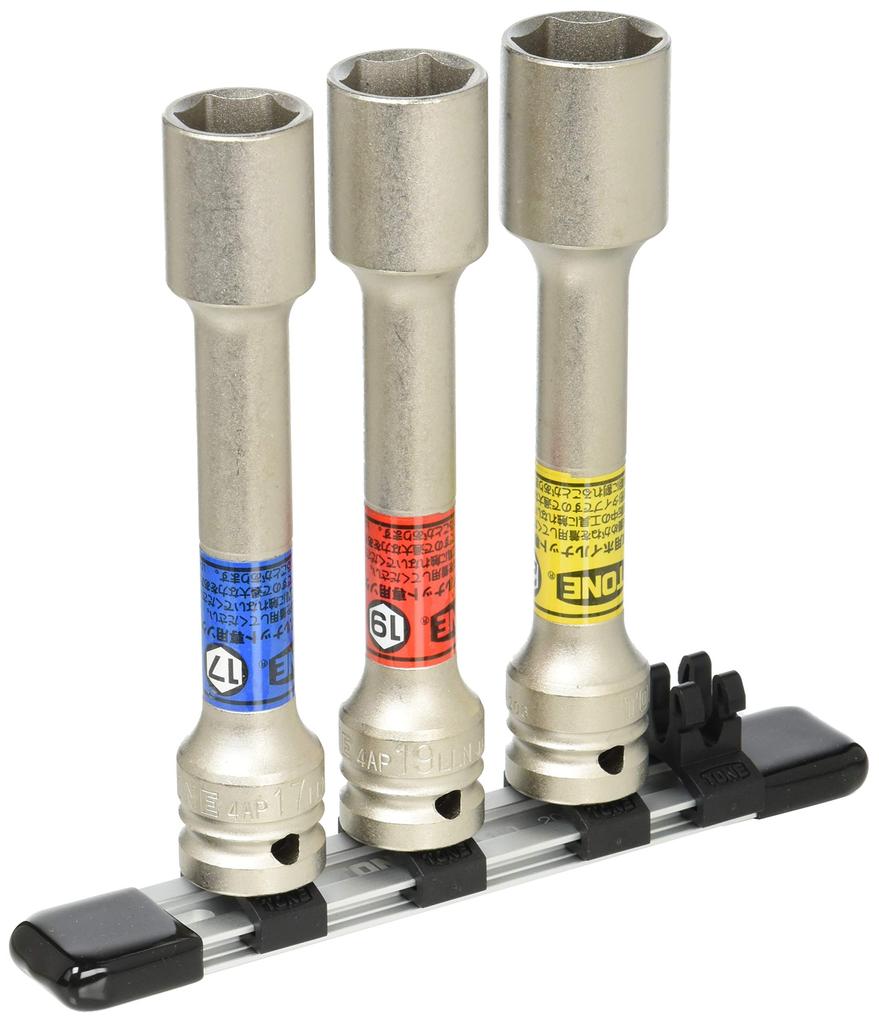 TONE Thin long foil nut socket set for impact with protector HAP403LLN Drive angle Contents 3 items 12.7mm (1/2")