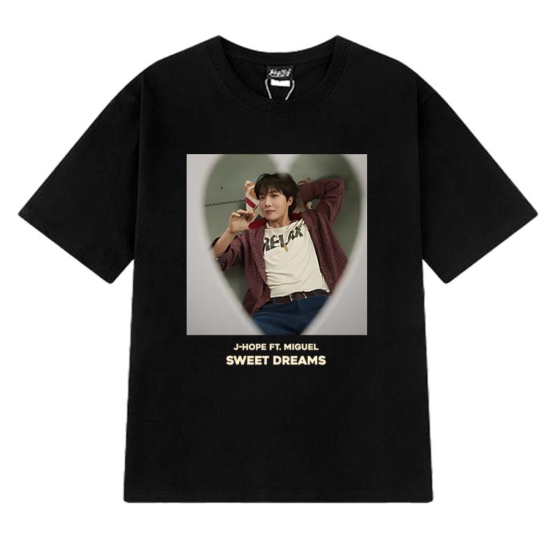 

J-Hope Hope Sweet Dream Футболки Летняя Мода Y2k Графическая Футболка 2025 Kpop Мужские Женские Футболки с коротким рукавом Унисекс Хлопковый Топ 4XL