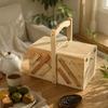 Natural Wood Storage Box Collapsible for Pastry Presentation