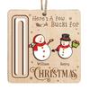 Elk Pattern Xmas Tree Pendants Rustic Santa Reindeer Money Holder Ornament, Wooden Cash Gift Card Winter Holiday Home Decorations Clip with