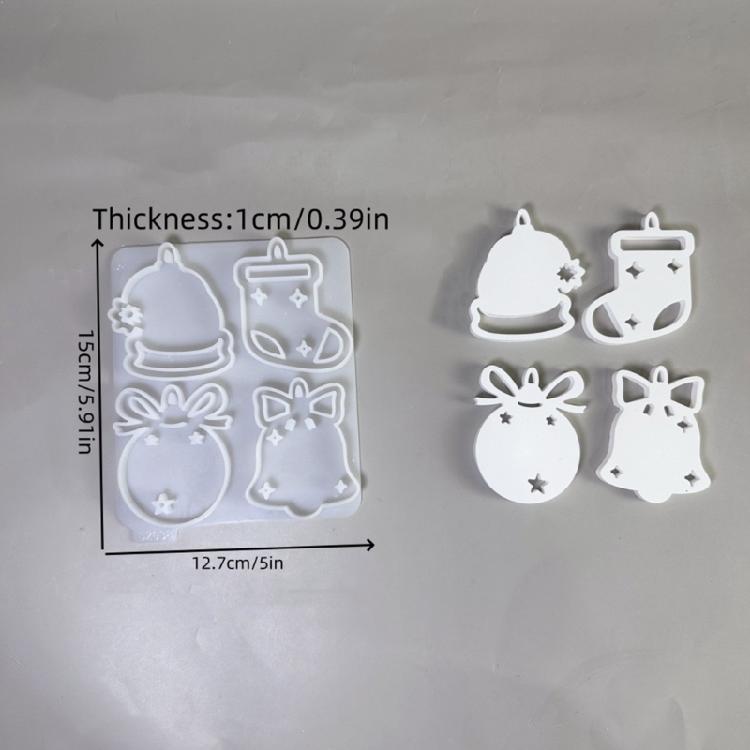 Nonstick Easy Cleaning Mold Christmas Themed Silicone Texture Perfect for Crafting Figurines Decorations and Gift Making