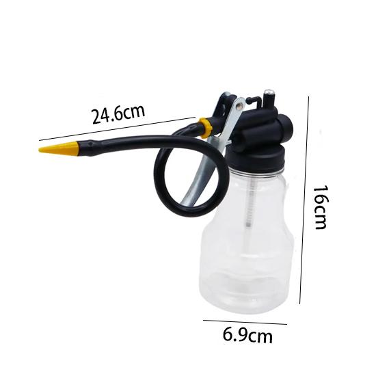 Przezroczysty kocioł na olej, wysokociśnieniowy metalowy kocioł na olej, maszynowy pistolet na olej, kocioł na olej z długą wylewką, ręczne napełnianie olejem, olej 250ml