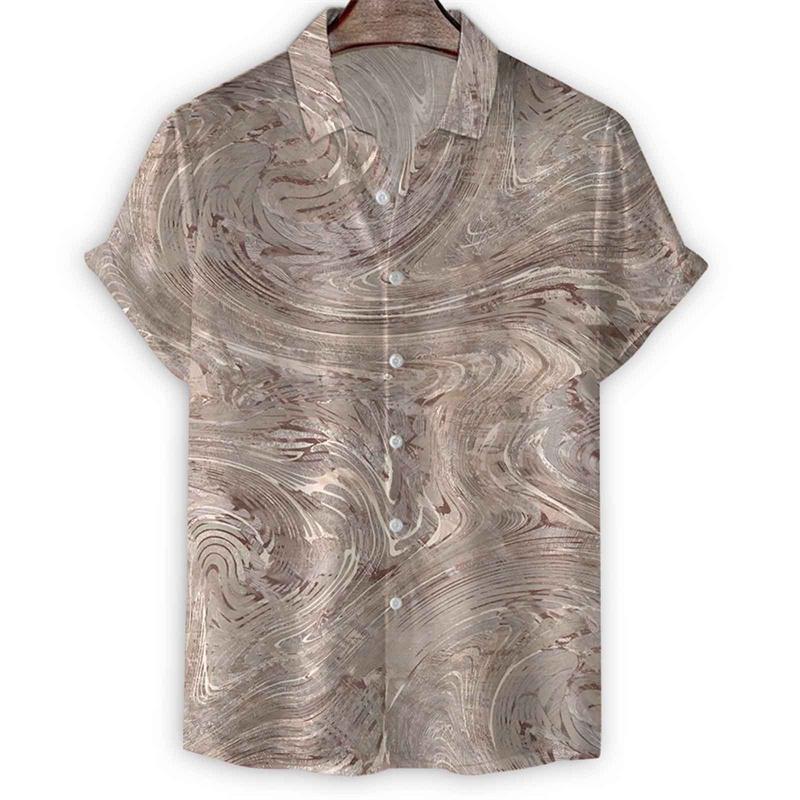 

Men Summer Lapel Button Shirts Tops Street Short Sleeve Tees Cool Loose Blouse 5XL