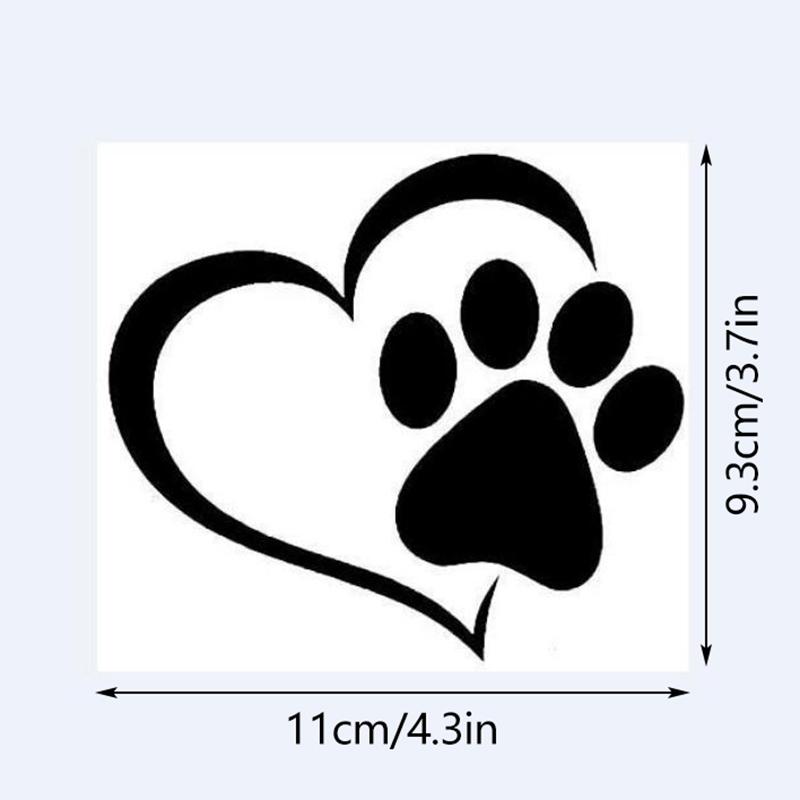 Love Heart Dog Paw Footprint Highly Reflective Sticker For Car Window Bumper Night Driving Warning Sign Reflector Animal Decal