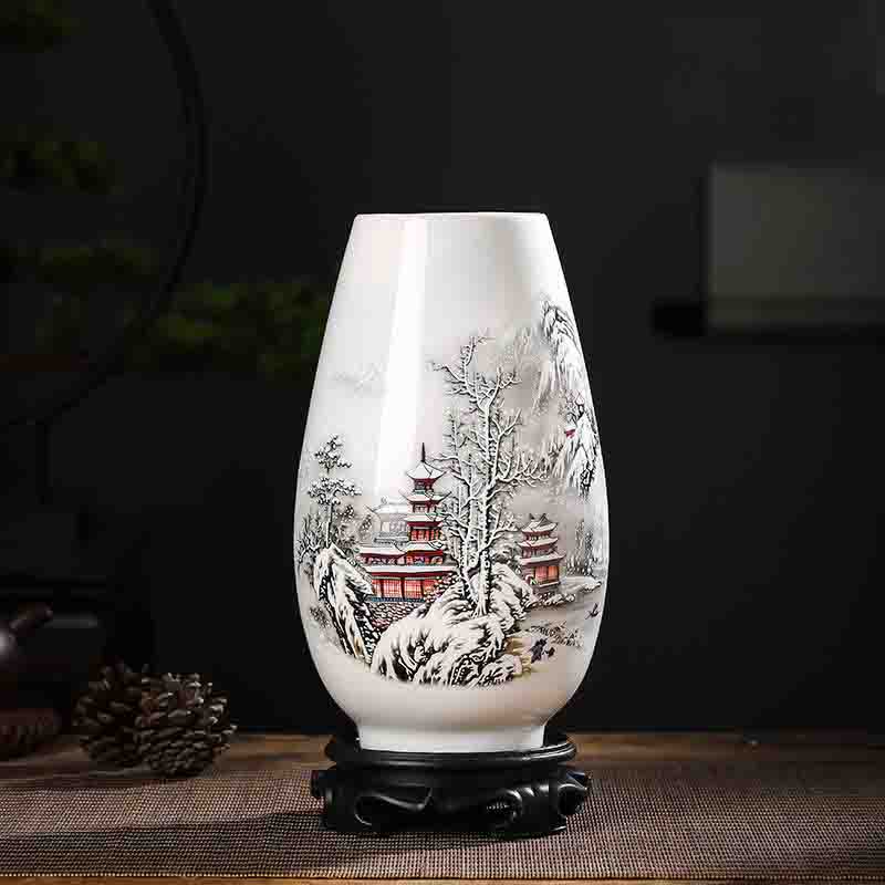 Chinese Jingdezhen Ceramic Vase Ornaments Office Store Club Bar Furnishing Crafts Home Livingroom Desktop Accessories Decoration
