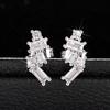 925 Sterling Silver Dainty Fashion Versatile Earrings Female Daily Accessories Geometric Zirconia Ear Studs Jewelry for Women
