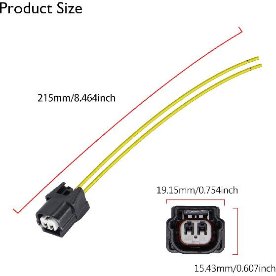 HiSport Coolant Temperature Sensor Connector Repair Harness Compatible with Honda Accord Civic Acura 2006-2024 Temperature Sensor Connector Pigtail
