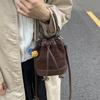 Niche High-End Suede Drawstring Bucket Crossbody Bag - Autumn/Winter 2025 Collection