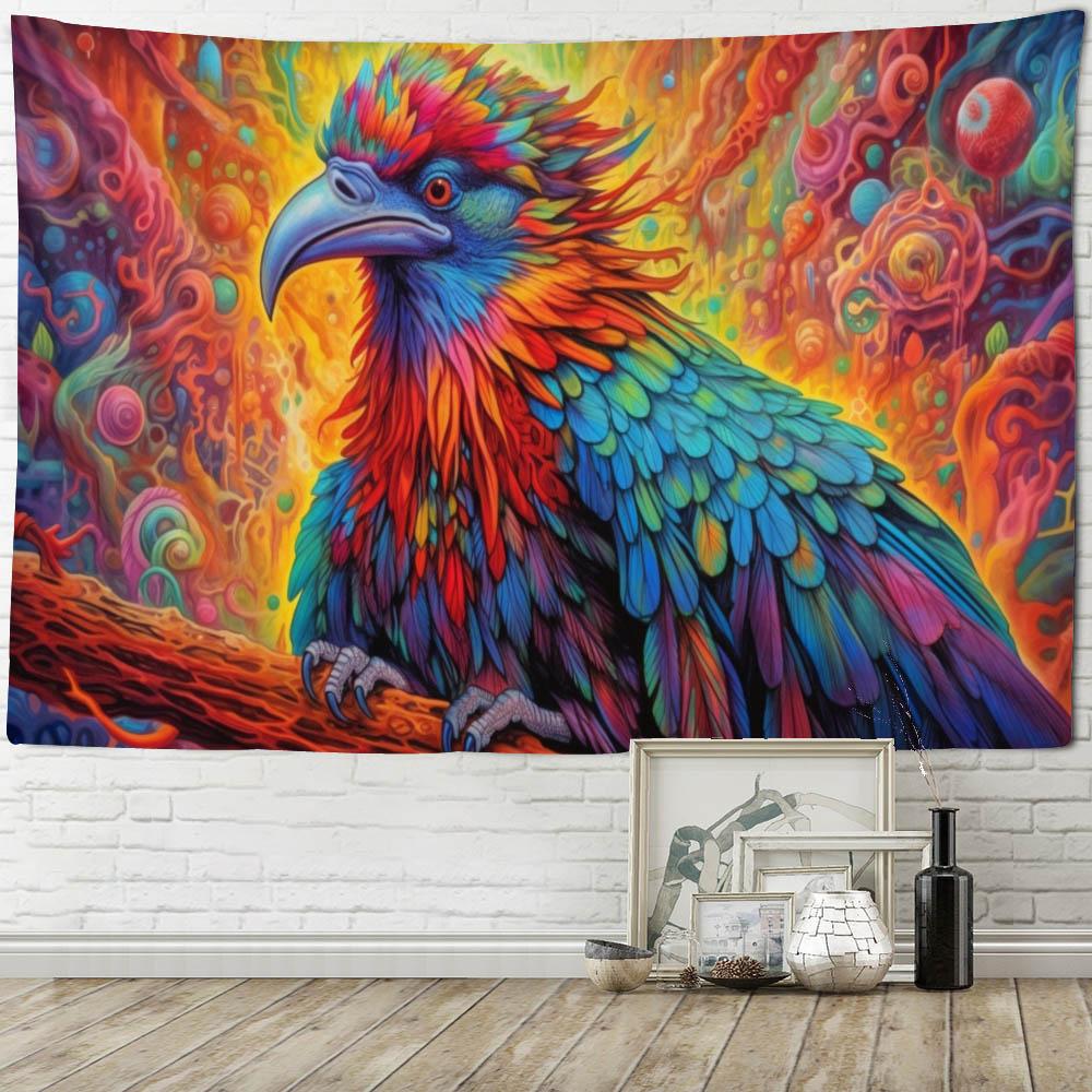 Fantasy Bird Cartoon Background Wall Tapestry Bedroom Game Room Home Decorative Pendant Wall Cloth