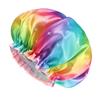 New Elastic Shower Cap Double Layer Satin Waterproof Shower Cap Large Bath Cap Long Hair Perm Waterproof Hair Oil Shower Cap