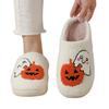 Warm Halloween Pumpkin Cotton Slippers for Winter Indoor Wear