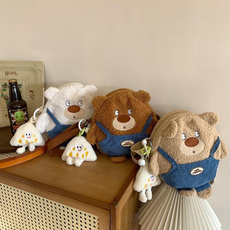 Wind Soft Girl Girl Messenger Bag Mobile Phone Bag Lamb Wool Cute Cartoon Bag