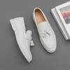 Witte Leren Schoenen Voor Mannen Klassieke Slip-On Leren Loafers Mannen Comfortabele Casual Zakelijke Schoenen Heren Formele Schoenen