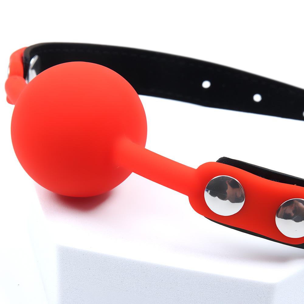 VaHppy Mouth Ball Yoke 4cm 80g Silicone Solid Drooling Couple Games Sex Toys SM BDSM Adult Products PU Bondage Oral Sex