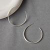 Electroplated Silver Polished Large Hoop Earrings - Simple European Design