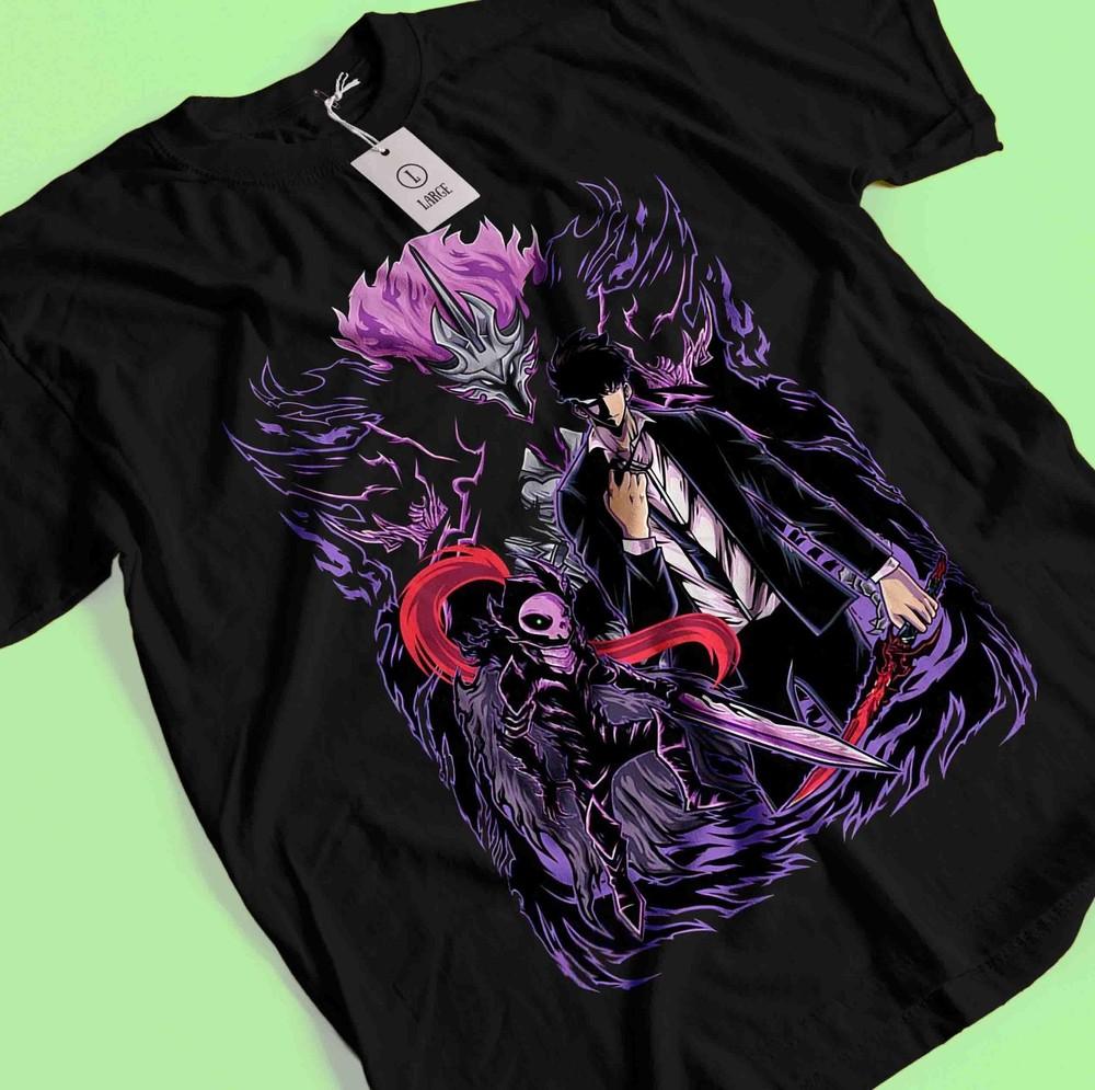 

Solo Leveling T-Shirt Sung Jinwoo Shirt Cha Haein Tshirt Antares Tee Anime Gift M