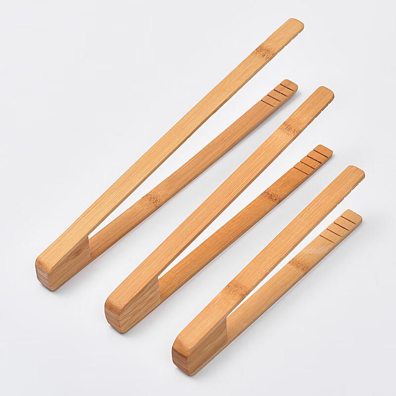 Ruhan Bamboo Food Tongs for Cooking & Grilling, 30cm (5-Pack)