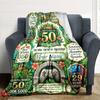 Happy 50Th Birthday Blanket Customize Your Name Warmthful Decor Perfect For Sofa Couch Office Bed Picnics For All Occasions Stylish Decor Perfect Gift