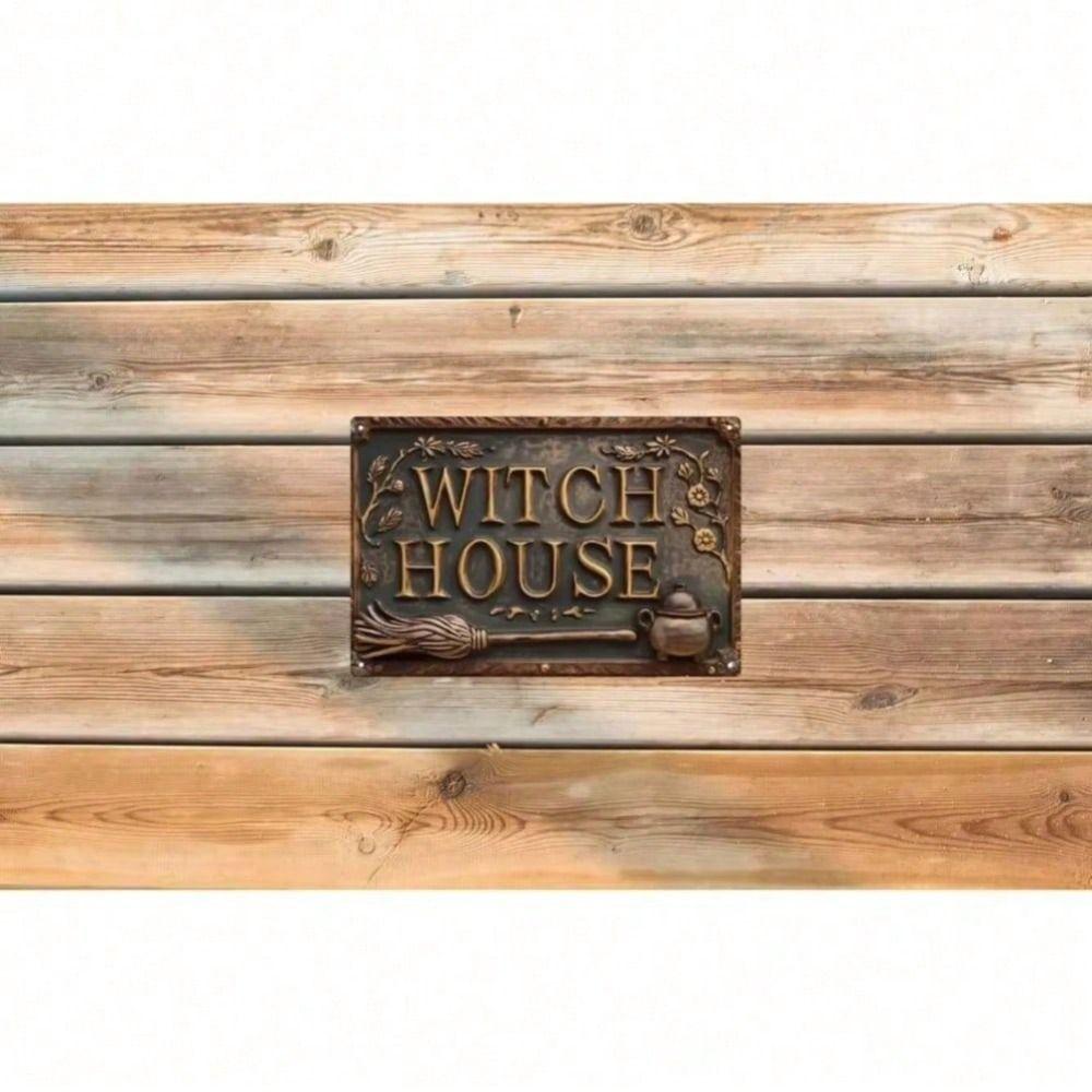 Metal Poster Wall Art Vintage Witch Halloween Sign Garage Bar Cafe Gift