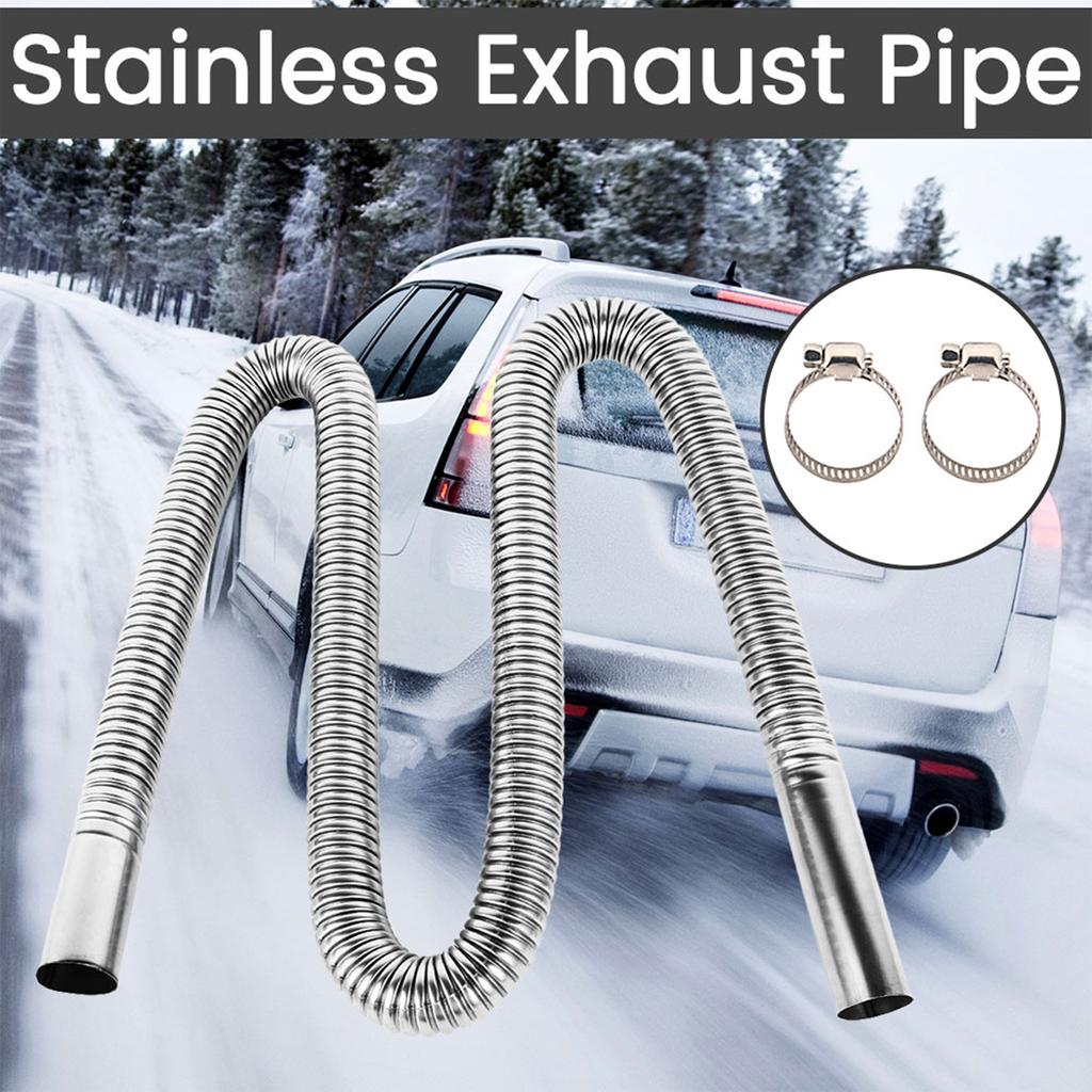 120cm Car Heater Exhaust Pipe Air Diesel Parking Heater Exhaust Hose Line Stainless Steel Flexible Fuel Tank Diesel Gas Vent