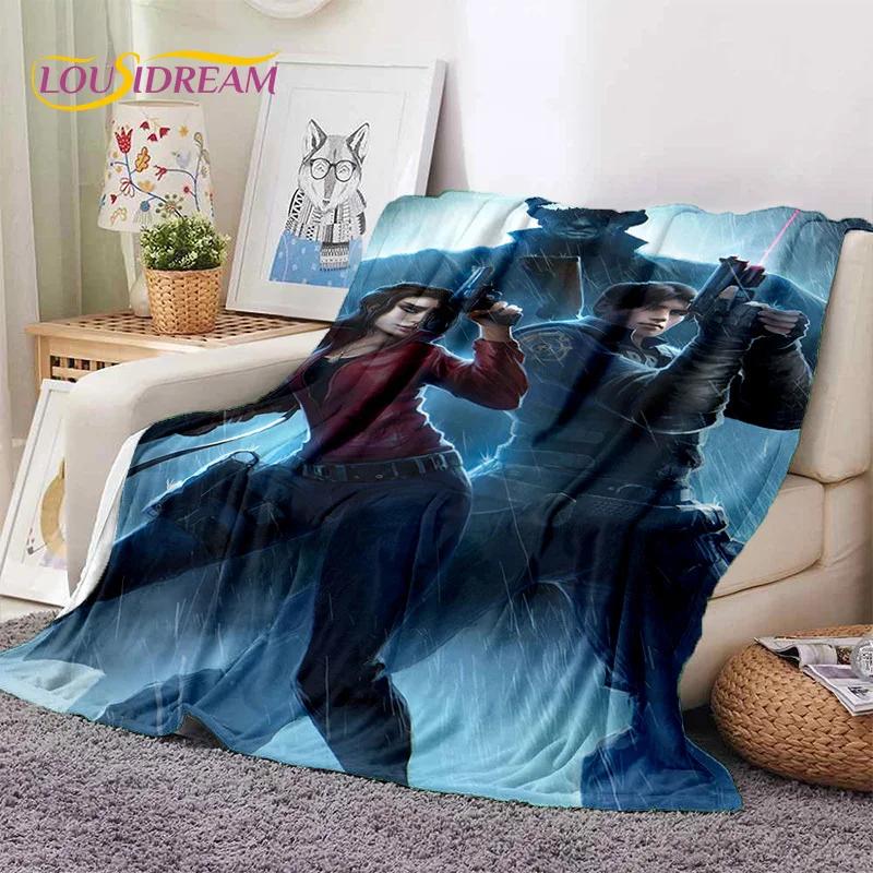 Horror Games R-Resident Evil Soft Flannel Blanket for Beds Bedroom Sofa Picnic,Throw Blanket for Cover Outdoor Leisure Nap Gift