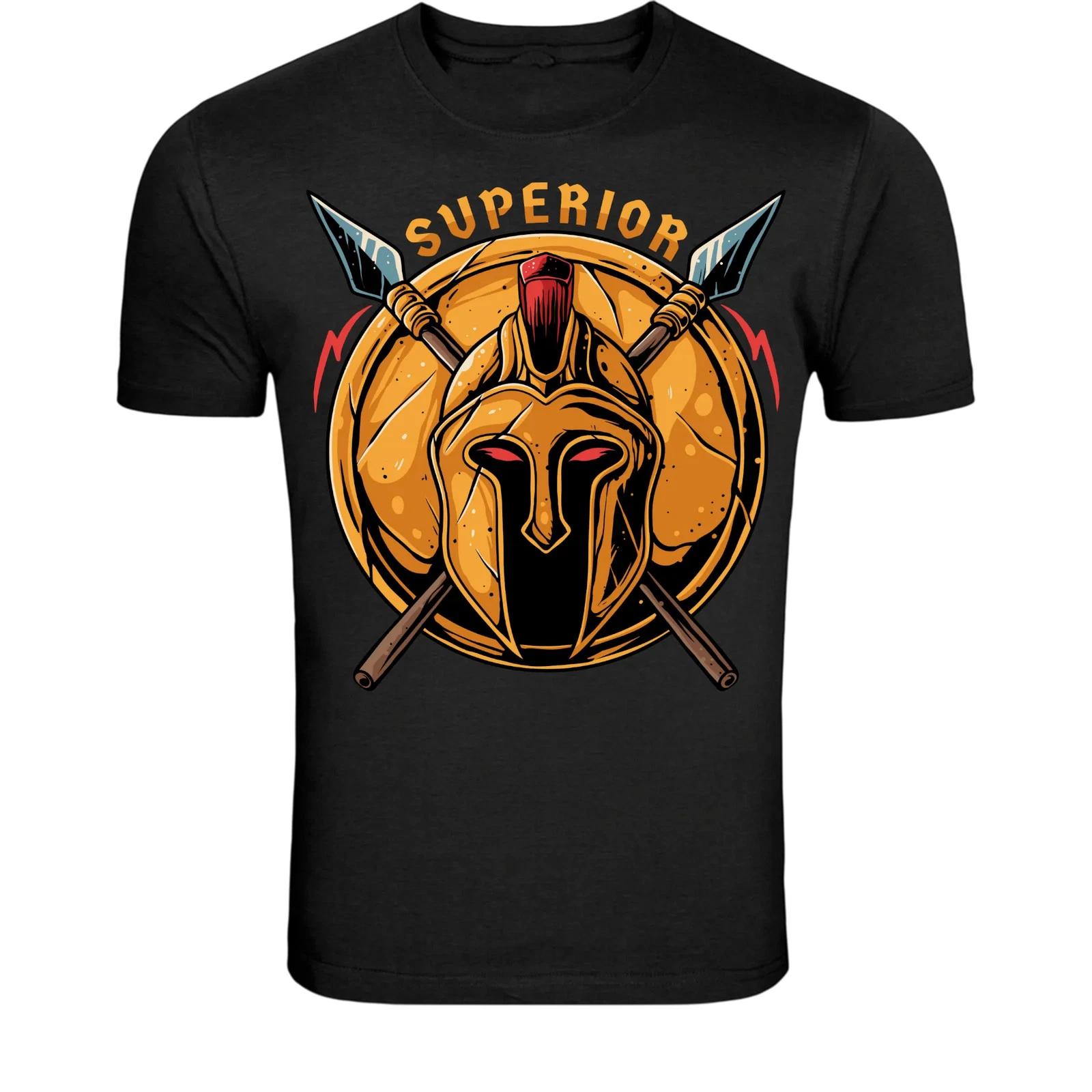 Superior Spartan Warrior Helmet T-Shirt - Ancient Greek Soldier XS