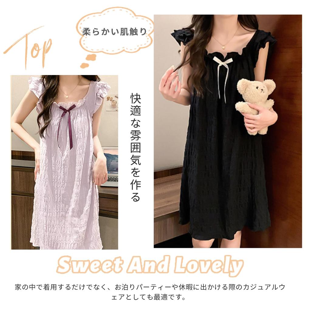Short Sleeve Long Square with Chest Fashionable and Cute Loose Solid Casual Comfortable for and Fall [Guo.KK7] Women's Pajamas, Dress, Nightgown,