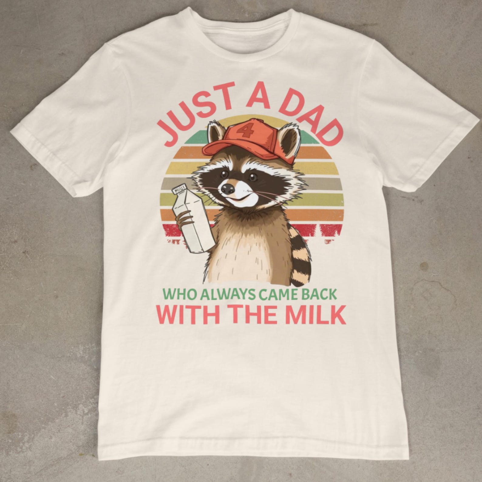 Funny Dad Raccoon T-Shirt: Milk Meme Tee, Dad Joke Shirt S