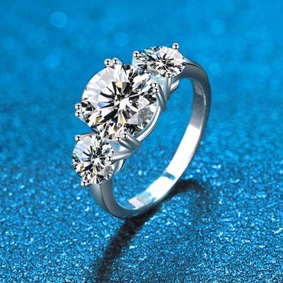 2ct 100% moissanite diamantový prsten pro ženy S925 mincovní stříbro pokovené 18k bílým zlatem snubní prsteny nevěsty šperky