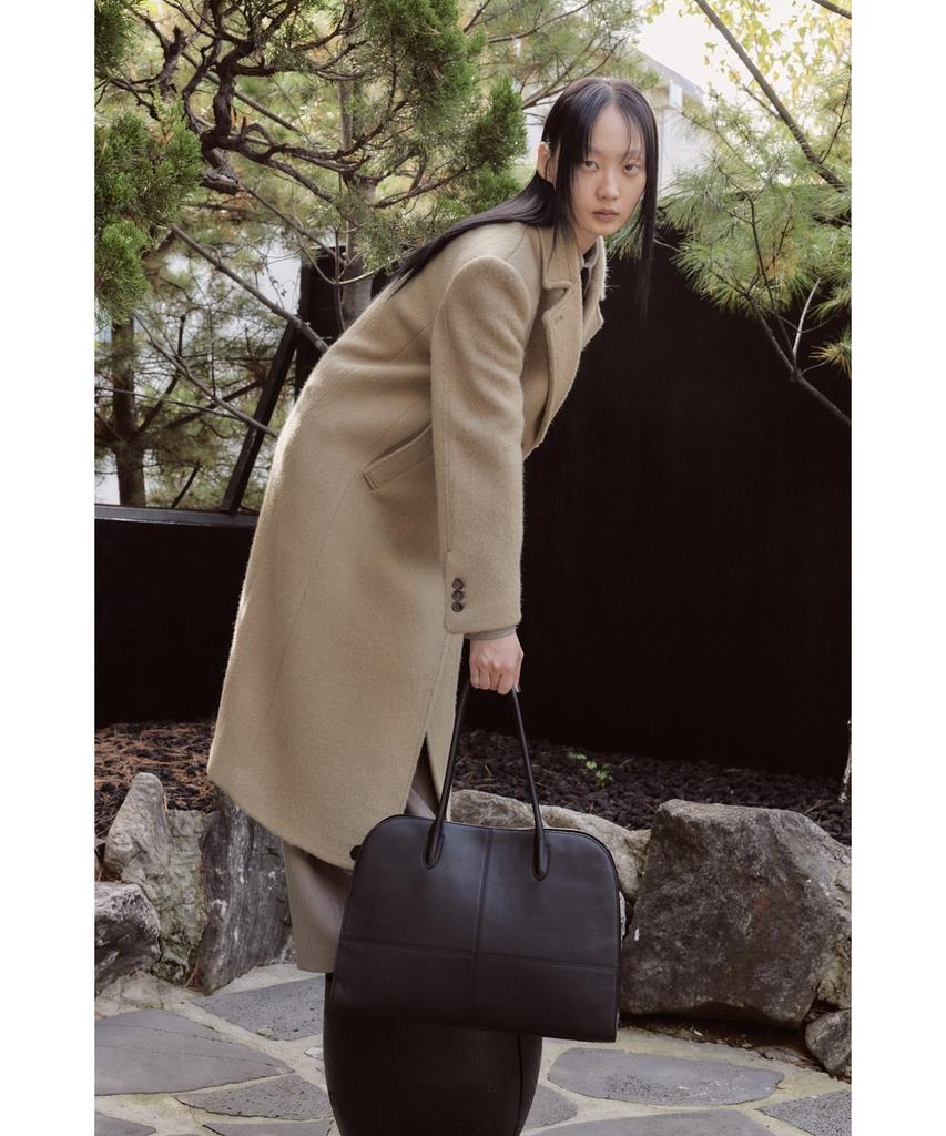 Youth Oversized Double Breasted Coat - Beige