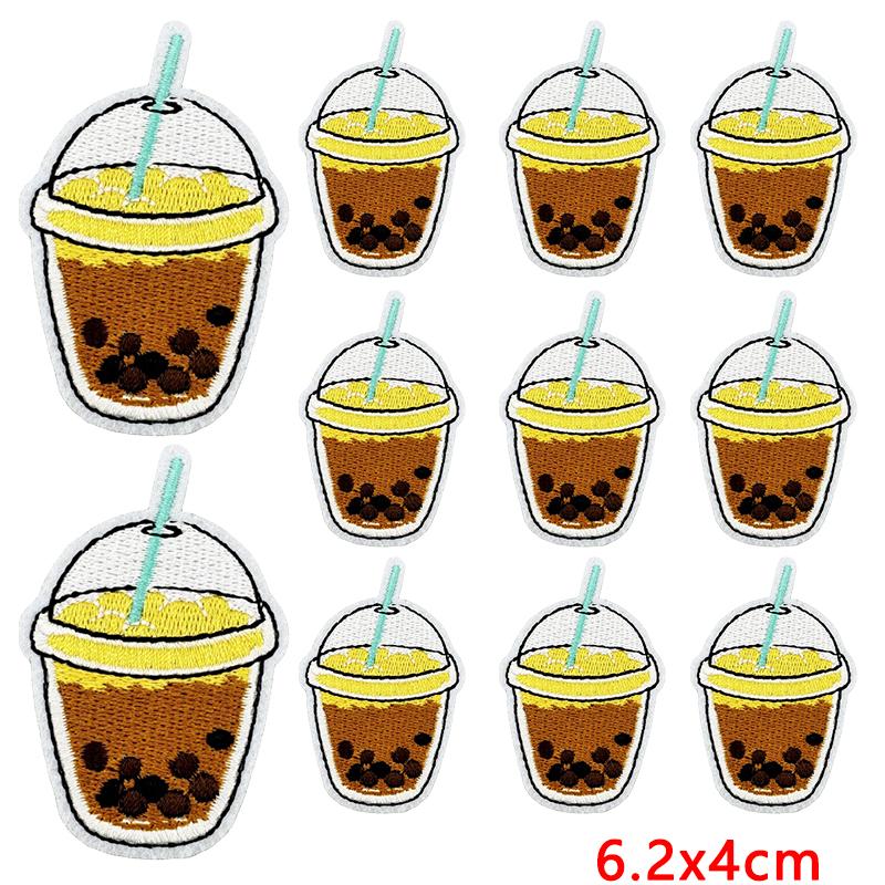 10pcs Wholesale Cute Food Series Embroidery Patches Diy Cartoon Iron On Patches For Clothing Sew Stickers Badge Applique