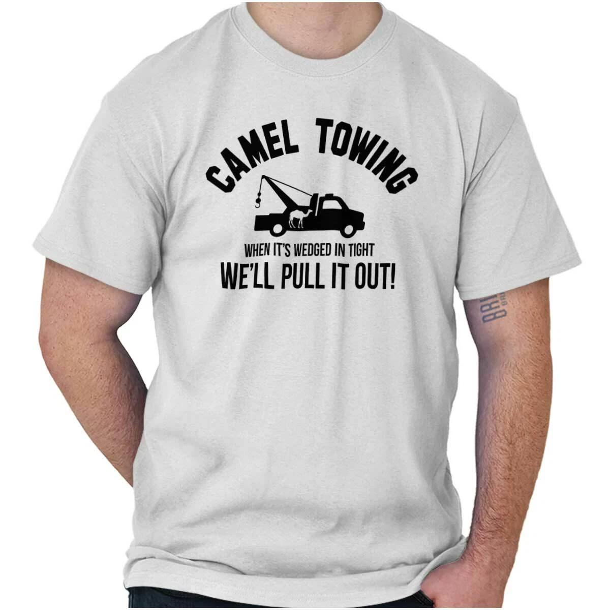 Camel Towing Funny Camel Toe Gym Workout Womens or Mens Crewneck T Shirt Tee XS