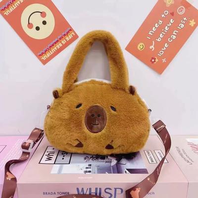 Internet Celebrity Kapibara Doll Bag New Capybara Plush Small Round Bag Cute Girl Crossbody Backpack