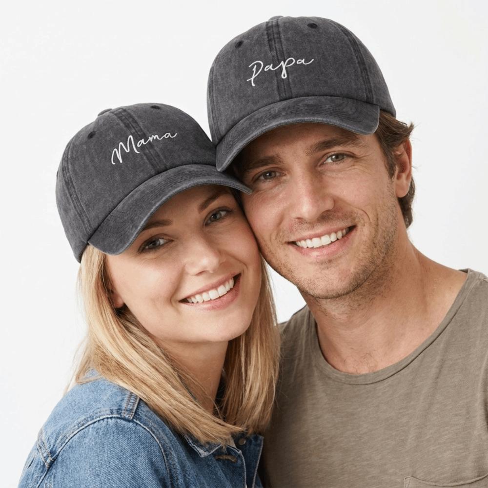 Vintage Parents Couple Baseball Hats Washed Cotton Baseball Cap Fashion Dad Hat  Gift