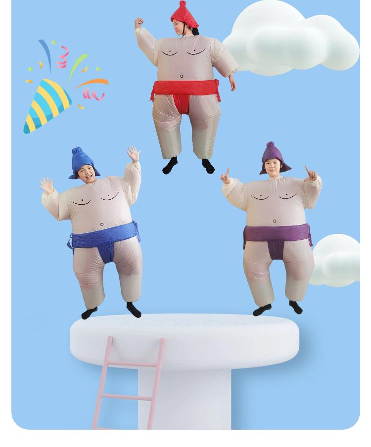 Halloween Inflatable Funny Fat Man Sumo Costume for Parties & Performances