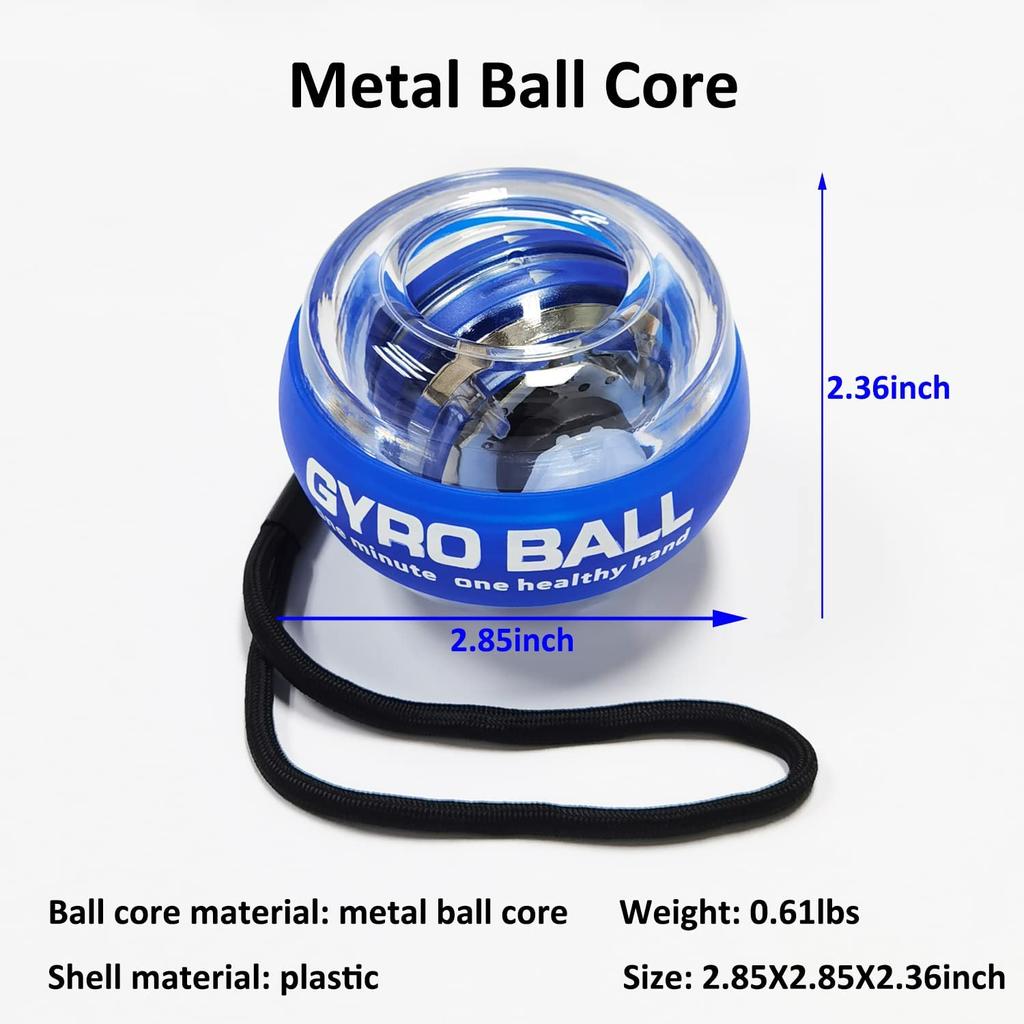 Auto-Start Power Gyro Ball Självlysande Hand Handled Underarmstränare Träna led och muskler med LED-lampor