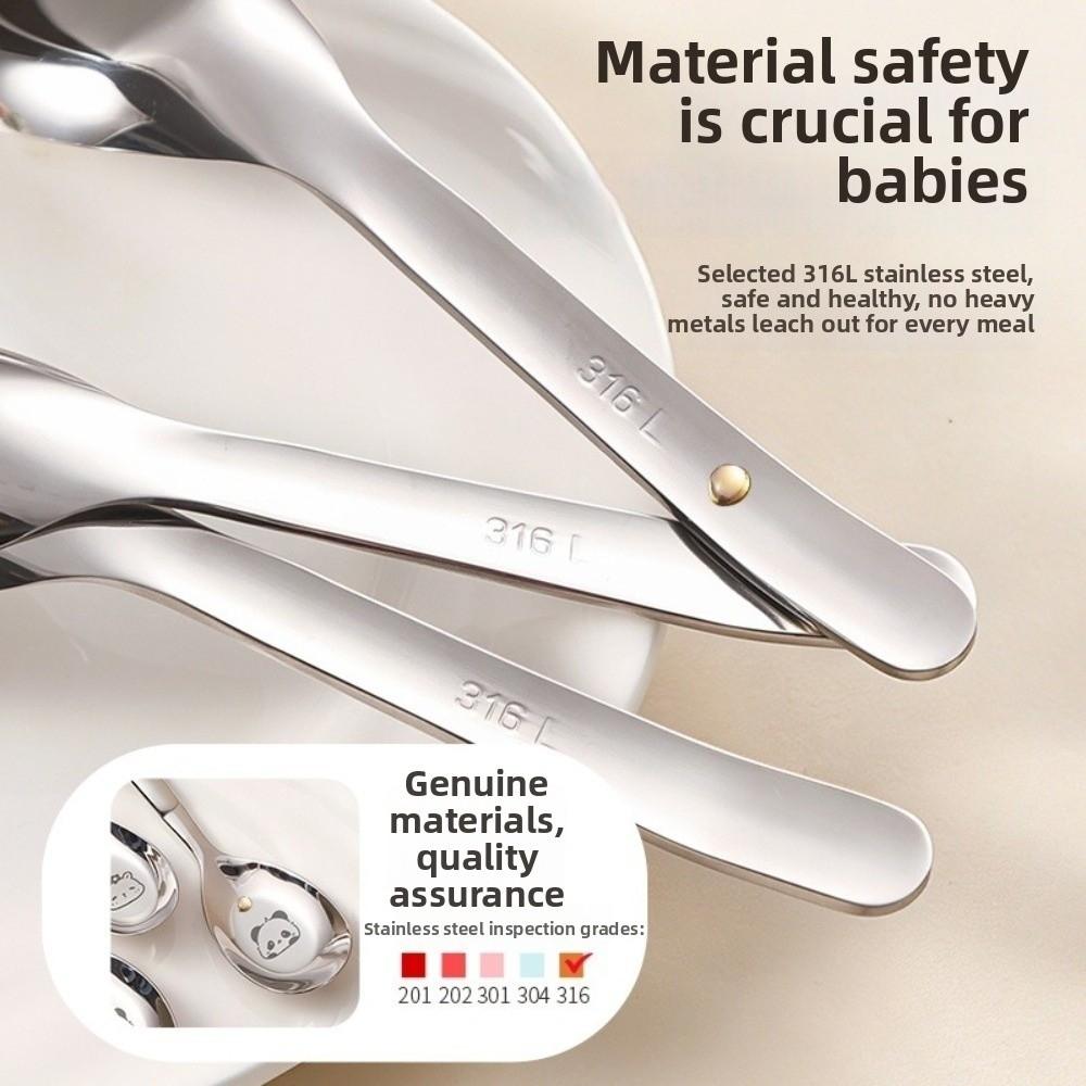 316 Stainless Steel Baby Feeding Spoon Children's Eating Spoon Toddler Mealtimes