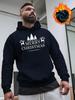 MERRY CHRISTMAS Christmas Tree Pattern Large Front Print Unisex Fashion Hooded Sweatshirt, Casual and Versatile for Sports, Festive and Cozy Style, Da