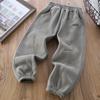 2025 Autumn/Winter Kids' Fleece-Lined Sweatpants: Warm One-Piece Casual Pants for Boys