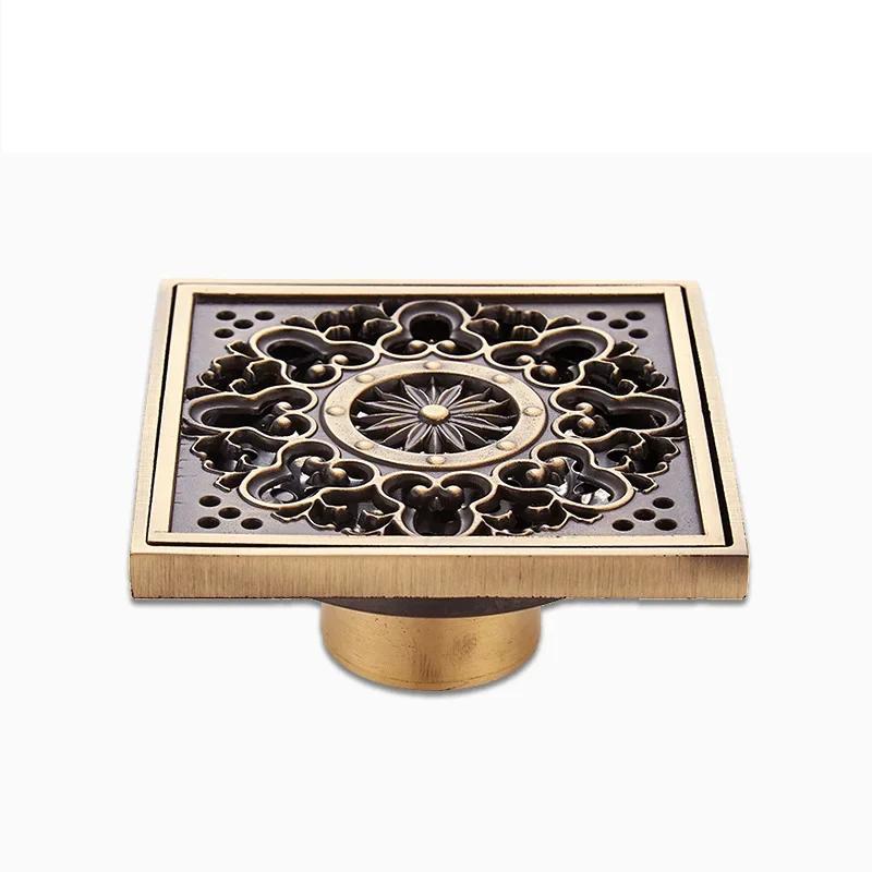 Filtro de cubierta de desagüe de suelo cuadrado europeo desodorizante desagüe de suelo antiguo cepillado accesorios de ducha para baño desagüe de lavabo