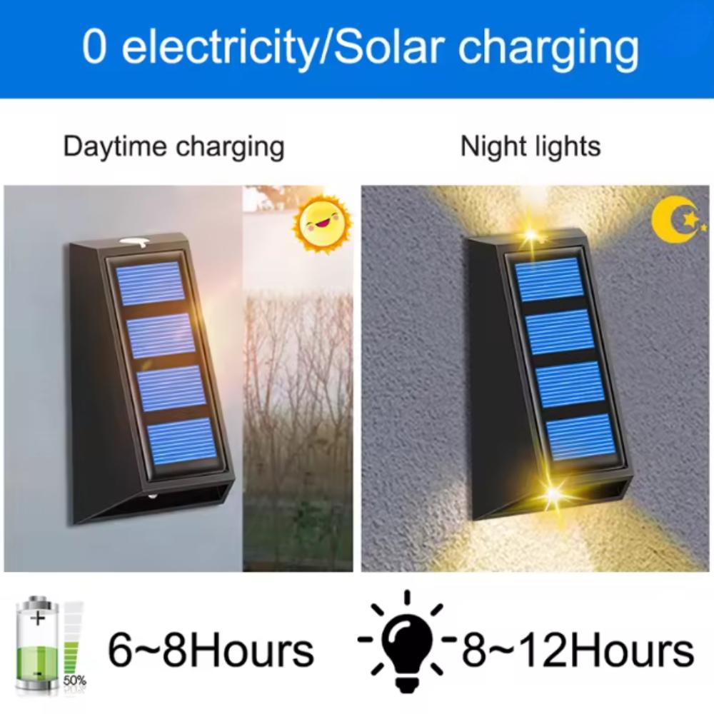 Decoration Solar wall lamp Led solar lights Color Changing Waterproof Wall Lamp Solar Lighting For Walkway Fence Stairs