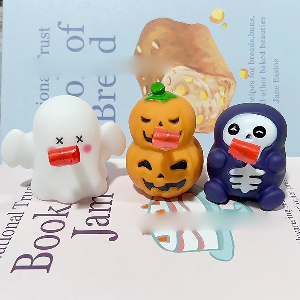 Halloween Pinch Stress Relieving Toy Cute Pet Squeezing Sound Rolling Tongue Relief Tool
